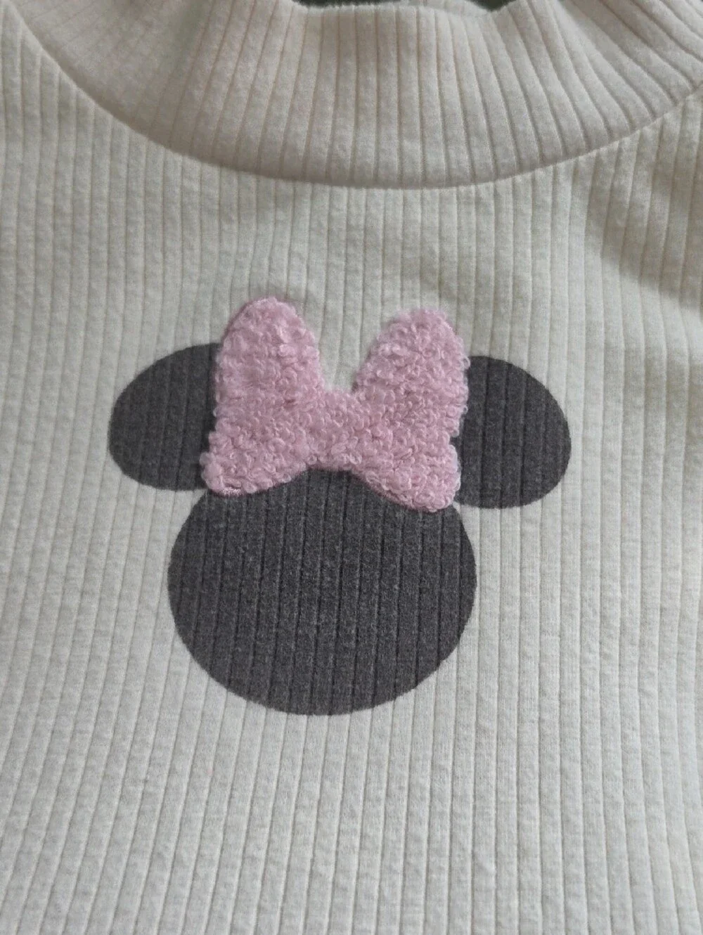 Disney Minnie Mouse White Knit Top Dress with Pink Tulle Skirt